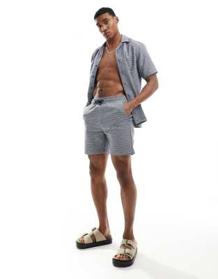 Only & Sons Pull On Woven Textured Short In Navy - Part Of A Set