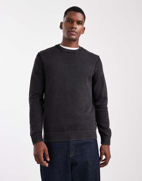 ONLY & SONS - Pull ras de cou en maille - Noir délavé - view 1