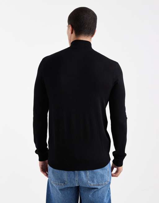 ONLY & SONS – Pullover in Schwarz mit kurzem Reißverschluss, 3 von 5