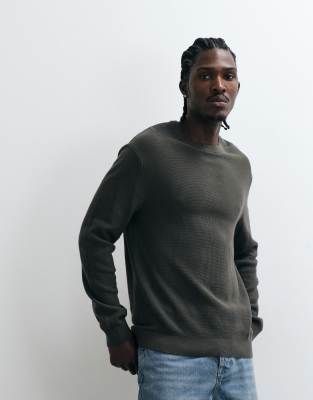 Only&Sons - Onstony Rlx 12 Ls Waffle Crew Knit Noos Beluga - Gr. - S - Bild 5
