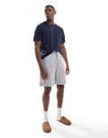 [ONLY & SONS] ONLY & SONS pyjama set giftbox with t-shirt & shorts in navy stripe L NAVY