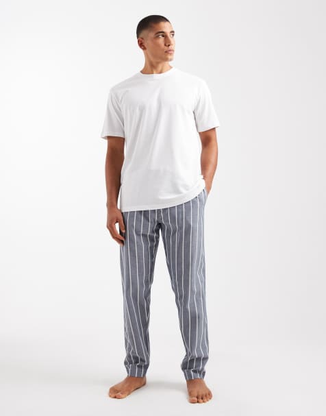 ONLY & SONS - Pyjamas-gavesæt med bukser og T-shirt med hvide og grå striber - view 1