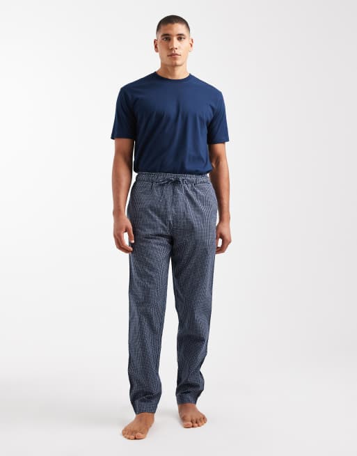 ONLY & SONS - Pyjamaset van broek en T-shirt in marineblauw en wit