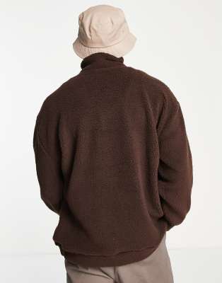 brown quarter zip sweatshirt