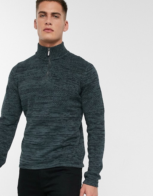 Only & Sons quarter zip knitted jumper