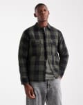[ONLY & SONS] ONLY & SONS quilted check jacket in green & black L Forest Night
