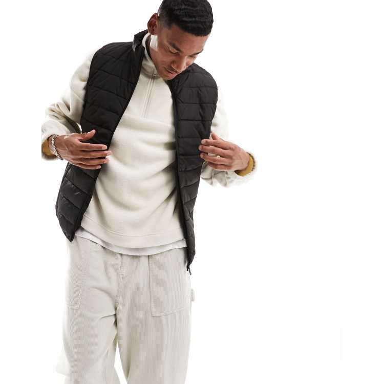 Only & Sons quilted vest in black