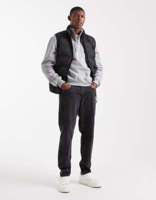 Only & Sons Quilted Vest In Black