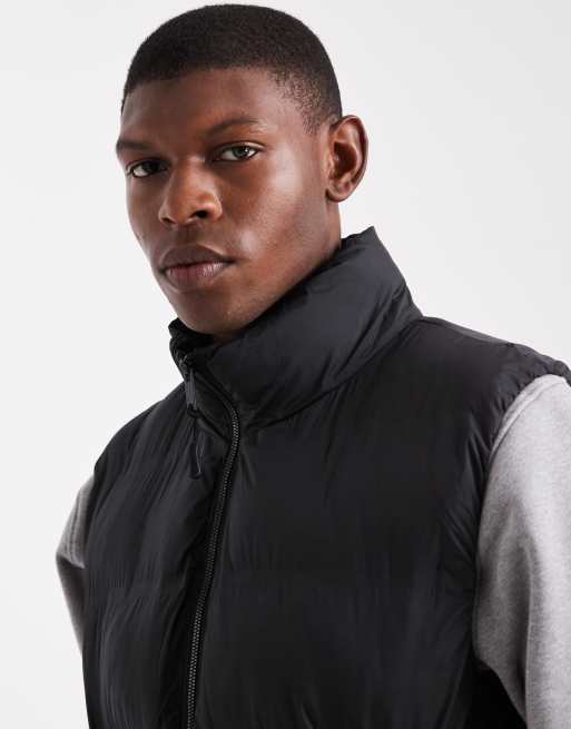 Only & Sons quilted vest in black, 5 of 5