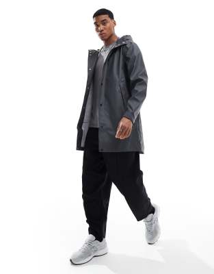 rain resistant coat in charcoal-Gray