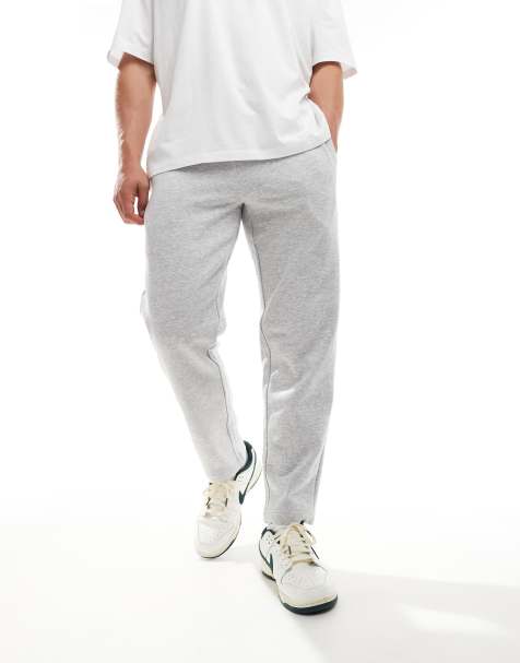 ONLY & SONS - Rechte joggingbroek van sweatstof in gemêleerd lichtgrijs - view 1