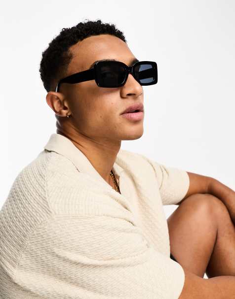 ONLY & SONS rectangle sunglasses in black - view 1