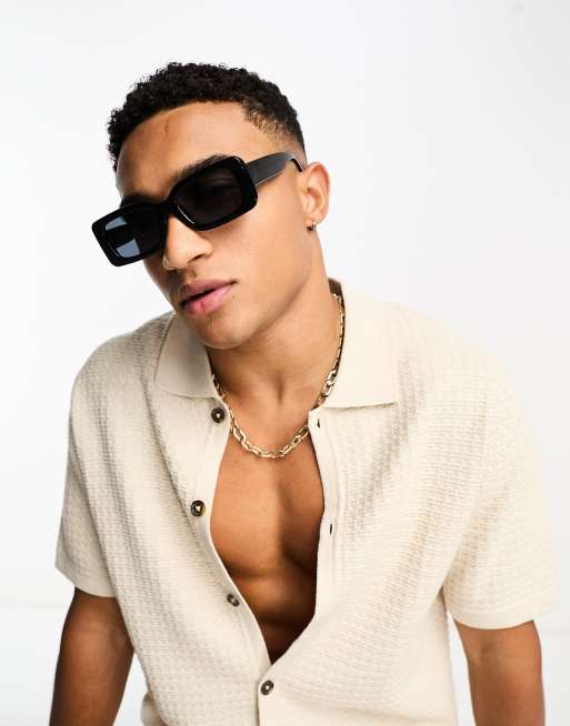 ONLY & SONS rectangle sunglasses in black