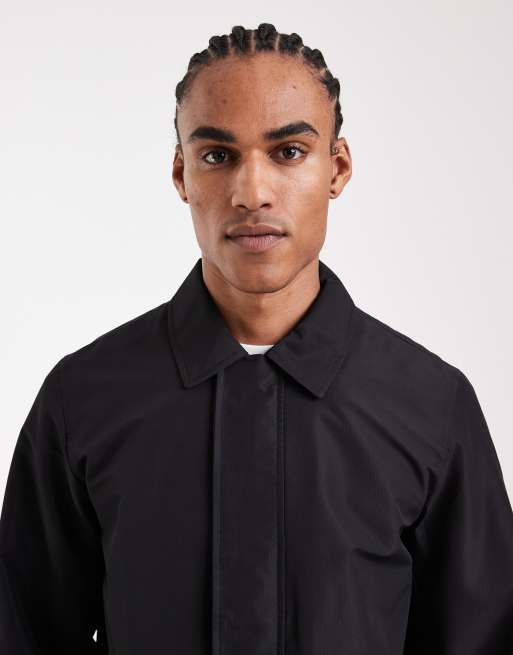 ONLY & SONS - Regenjas met kraagdetail in zwart, 5 van 5