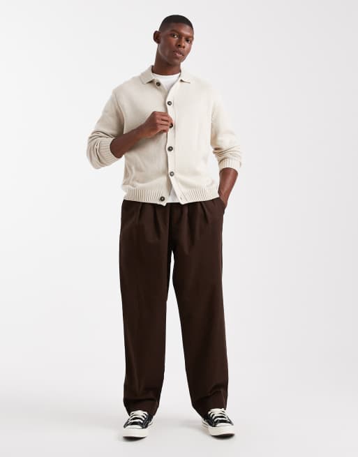 ONLY & SONS regular cardigan in stone