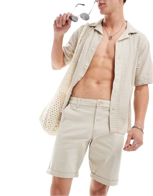 ONLY & SONS regular chino shorts in beige