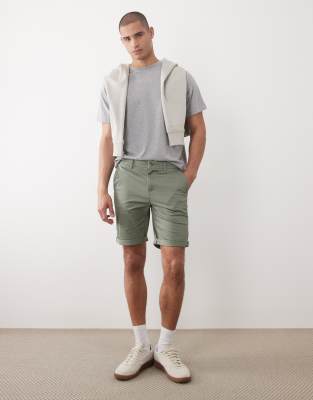 Only & Sons Regular Fit Chino Shorts In Green