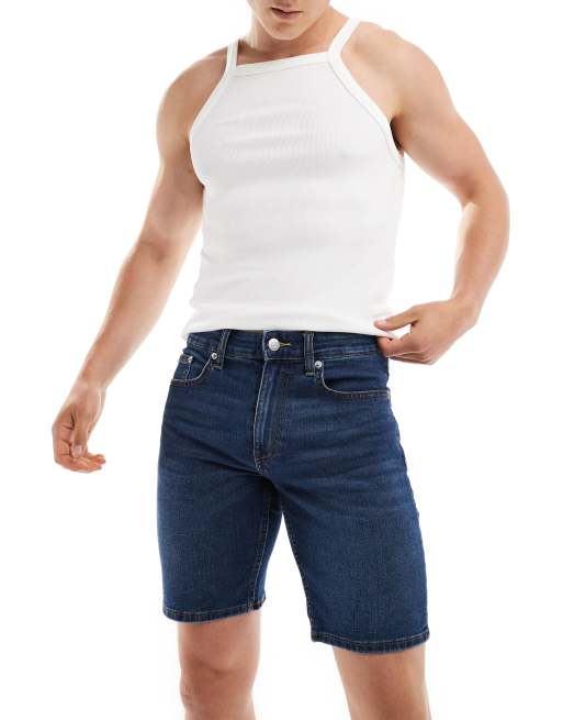ONLY & SONS - Regular-fit denim short in middenblauw denim