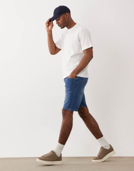 ONLY & SONS - Regular-fit denim short in middenblauw, 2 van 5