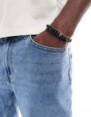 ONLY & SONS regular fit denim shorts in light blue