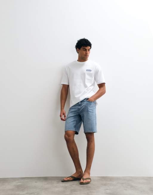 ONLY & SONS regular fit denim shorts in light blue, 4 of 5