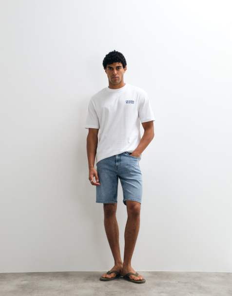 ONLY & SONS regular fit denim shorts in light blue - view 1