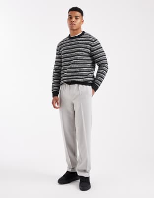 Only & Sons Regular Fit Long Sleeve Open Knit Sweater In Black
