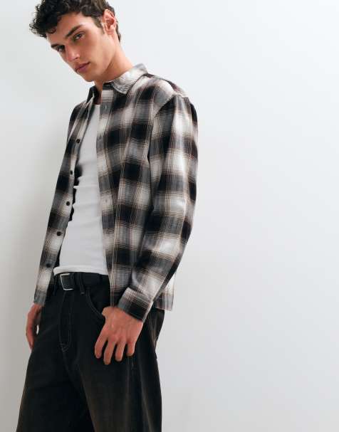 ONLY & SONS regular-fit overhemd met chocoladebruine en witte ruit - view 1