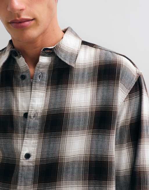 ONLY & SONS regular-fit overhemd met chocoladebruine en witte ruit, 4 van 5