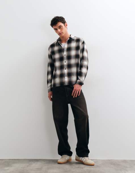 ONLY & SONS regular fit shirt in chocolate white check - view 1