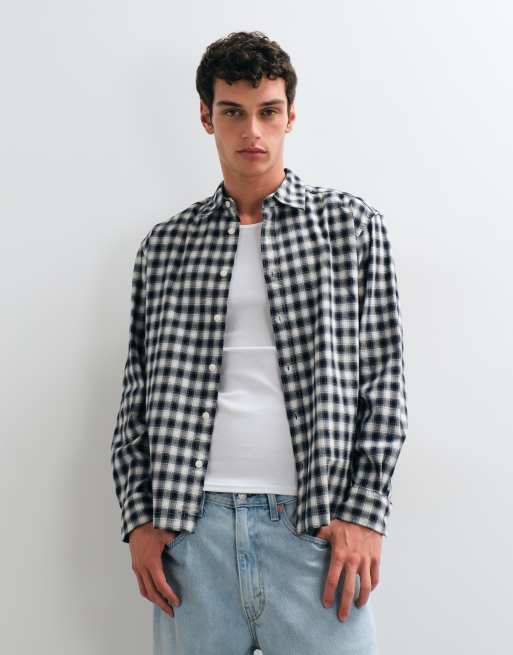 ONLY & SONS regular fit shirt in small navy check, 3 of 5