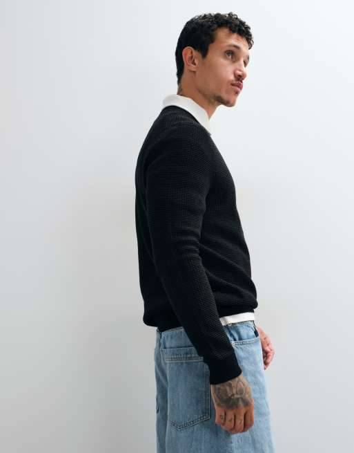 ONLY & SONS regular fit strik med rund hals i sort, 4 af 5
