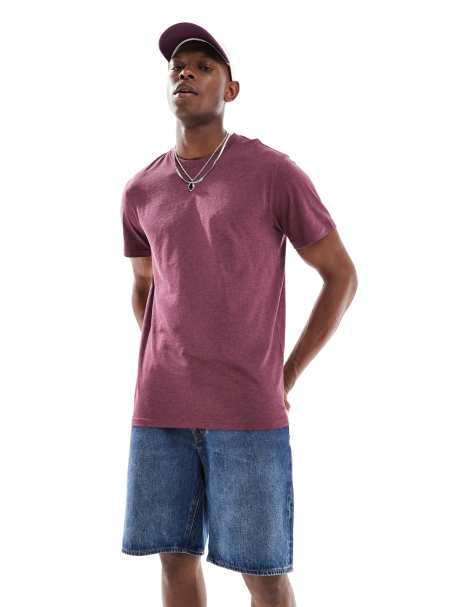 ONLY & SONS regular fit t-shirt in burgundy - view 1