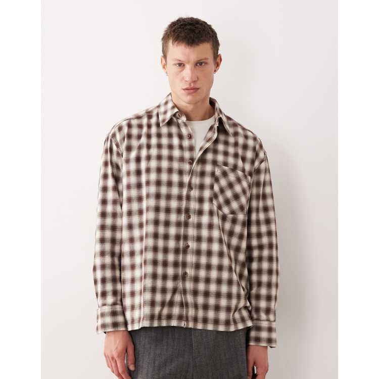 ovy Cotton Shirts (white×brown) ovy Cotton Shirts (white×brown) White/Khaki Ivy Stripe Big Oxford