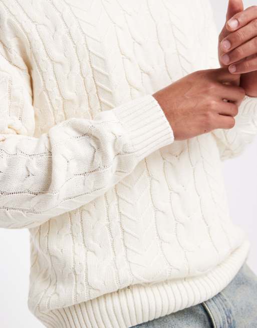 ONLY & SONS - Pull décontracté en maille torsadée - Crème