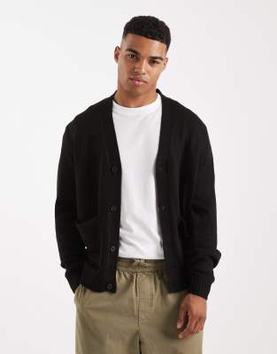 Only & Sons Relaxed Cardigan In Black