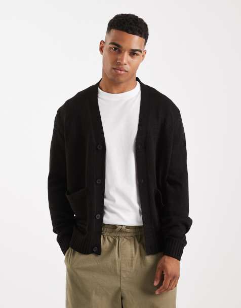 ONLY & SONS relaxed cardigan in black - view 1