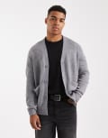 [ONLY & SONS] ONLY & SONS relaxed cardigan in medium grey XXS Medium grey melange