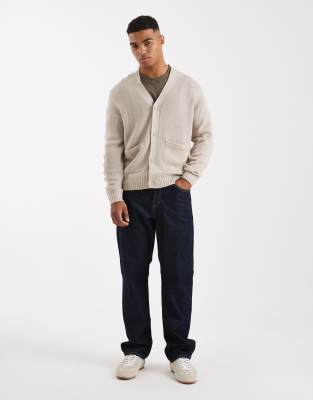 Only & Sons Relaxed Cardigan In Neutral