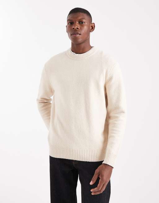 ONLY & SONS relaxed crew neck knit in cream