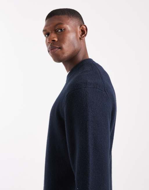 ONLY & SONS relaxed crew neck knit jumper in navy, 4 of 5