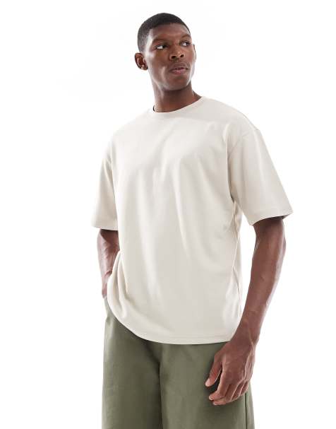 ONLY & SONS relaxed fit airflex t-shirt in stone - view 1
