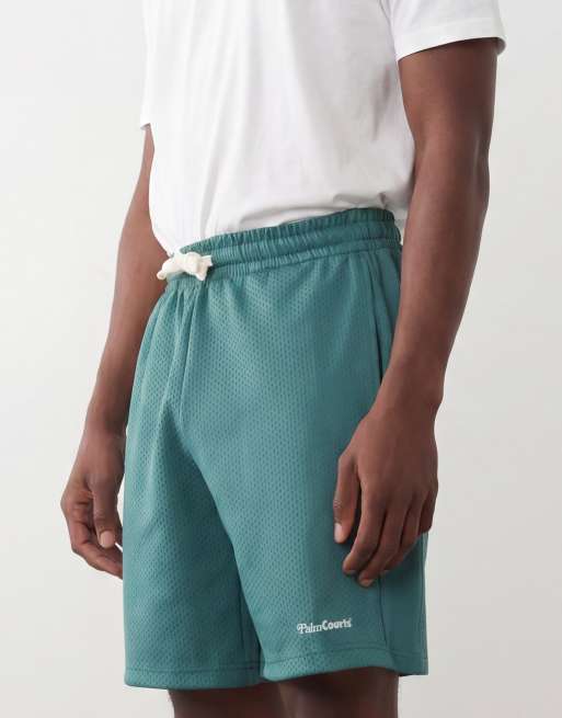 ONLY & SONS – Relaxed-Fit-Basketball-Shorts aus Netzstoff in Grün, 3 von 5