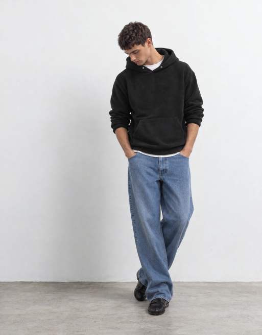 ONLY & SONS relaxed-fit fleece met capuchon in zwart, 11 van 11