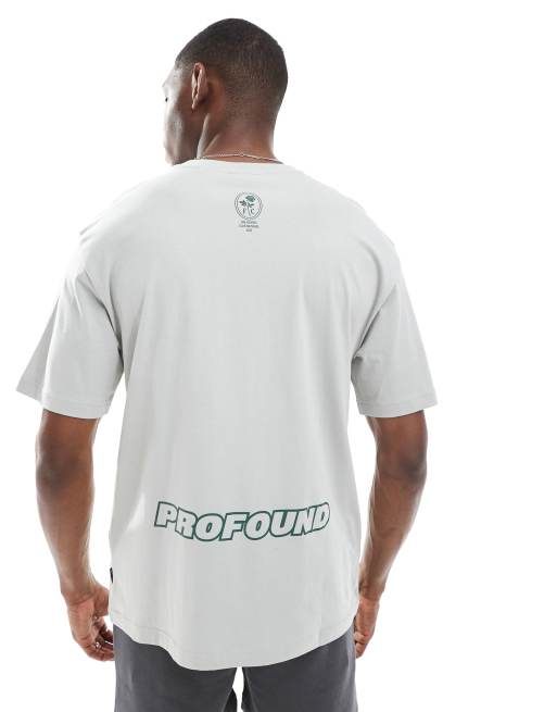 ONLY & SONS relaxed fit football t-shirt with profound print in grey, 2 of 4