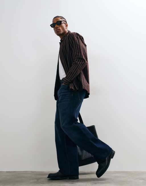 ONLY & SONS relaxed fit Hemd mit braunen Streifen, 3 von 5