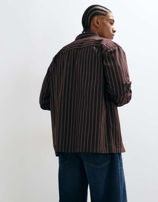 ONLY & SONS relaxed fit Hemd mit braunen Streifen, 5 von 5