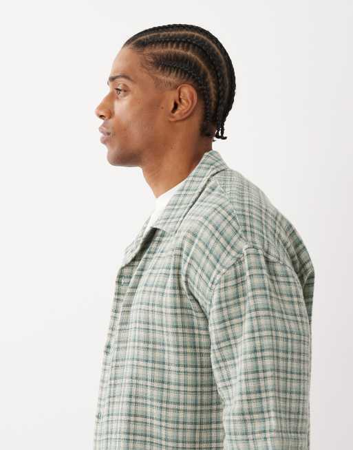 ONLY & SONS – Relaxed-Fit-Hemd mit kleinem Karomuster in Grün, 4 von 5