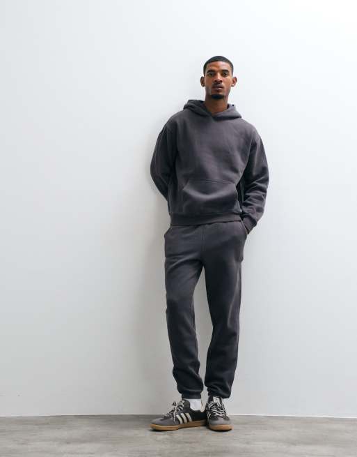 ONLY & SONS relaxed-fit hoodie co-ord in gewassen antracietgrijs, 2 van 10