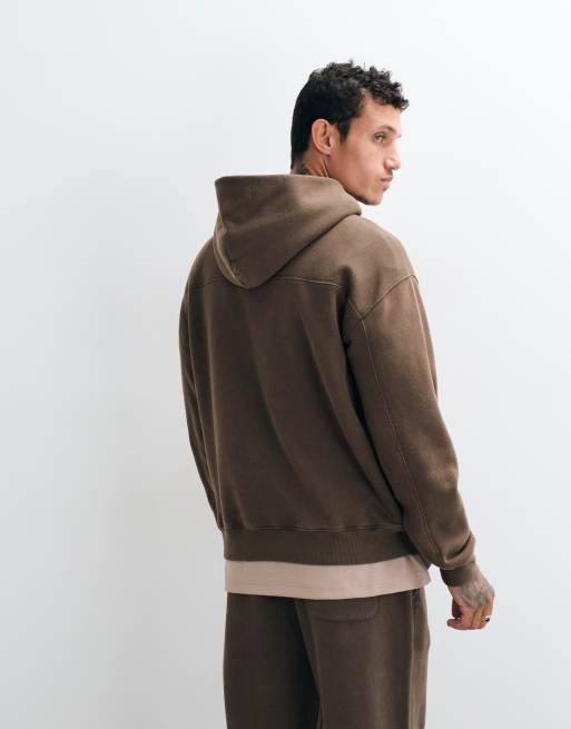 ONLY & SONS relaxed fit hoodie in washed brown - part of a set, 4 of 5